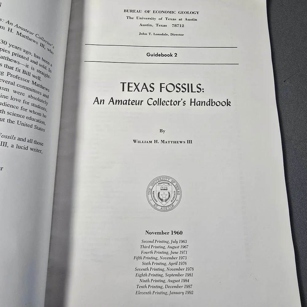 Texas Fossils amateur Collectors Handbook Guidebook 2 by William Matthews